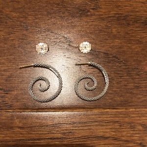 Lagos Sterling Silver Caviar Swirl Hoop Earrings